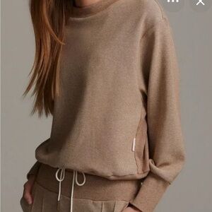Varley Margate Edith pique sweatshirt, XS in biscuit color
